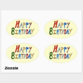 Sticker Ovale Joyeux anniversaire (Feuille)
