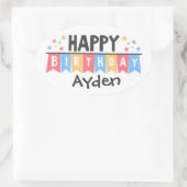 Sticker Ovale Joyeux Anniversaire (Sac)