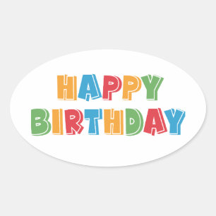 Sticker Ovale Joyeux anniversaire