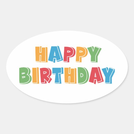 Sticker Ovale Joyeux anniversaire (Devant)