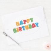 Sticker Ovale Joyeux anniversaire (Enveloppe)