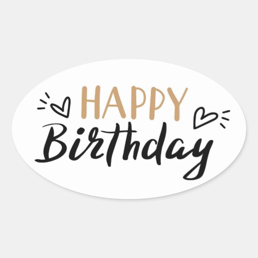 Sticker Ovale Joyeux anniversaire (Devant)