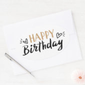 Sticker Ovale Joyeux anniversaire (Enveloppe)