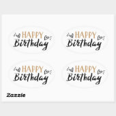 Sticker Ovale Joyeux anniversaire (Feuille)
