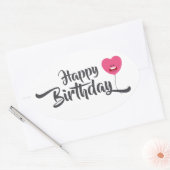 Sticker Ovale Joyeux Anniversaire (Enveloppe)