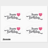 Sticker Ovale Joyeux Anniversaire (Feuille)