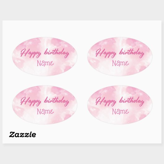 Sticker Ovale Joyeux anniversaire (Feuille)