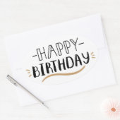 Sticker Ovale Joyeux anniversaire (Enveloppe)