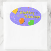 Sticker Ovale Joyeux anniversaire (Sac)