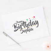 Sticker Ovale Joyeux Anniversaire (Enveloppe)
