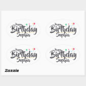 Sticker Ovale Joyeux Anniversaire (Feuille)