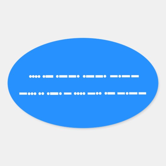 Sticker Ovale Joyeux anniversaire dans Morse Code (Devant)