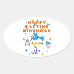 Sticker Ovale Joyeux Anniversaire de Pet de Bug