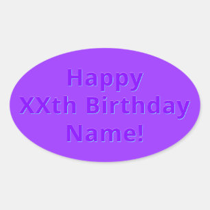 Sticker Ovale Joyeux Anniversaire éditable Tout Nom ou Âge
