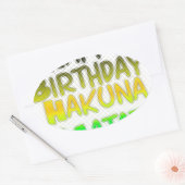Sticker Ovale Joyeux anniversaire Hakuna Matata eco Inspirationa (Enveloppe)