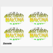 Sticker Ovale Joyeux anniversaire Hakuna Matata eco Inspirationa (Feuille)