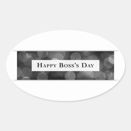 Sticker Ovale Joyeux Boss's Day (bokeh) (Devant)