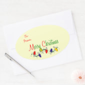Sticker Ovale Joyeux cadeau de Noël (Enveloppe)