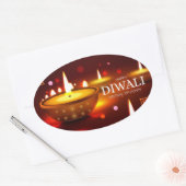 Sticker Ovale Joyeux Diwali (Enveloppe)