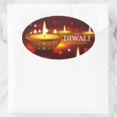 Sticker Ovale Joyeux Diwali (Sac)
