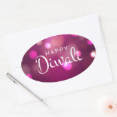 Sticker Ovale Joyeux Diwali (Enveloppe)