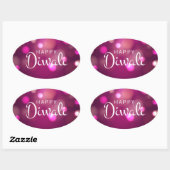 Sticker Ovale Joyeux Diwali (Feuille)