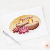 Sticker Ovale Joyeux Diwali (Enveloppe)