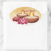 Sticker Ovale Joyeux Diwali (Sac)