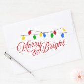 Sticker Ovale Joyeux et brillants feux de Noël (Enveloppe)