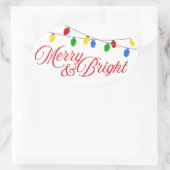 Sticker Ovale Joyeux et brillants feux de Noël (Sac)