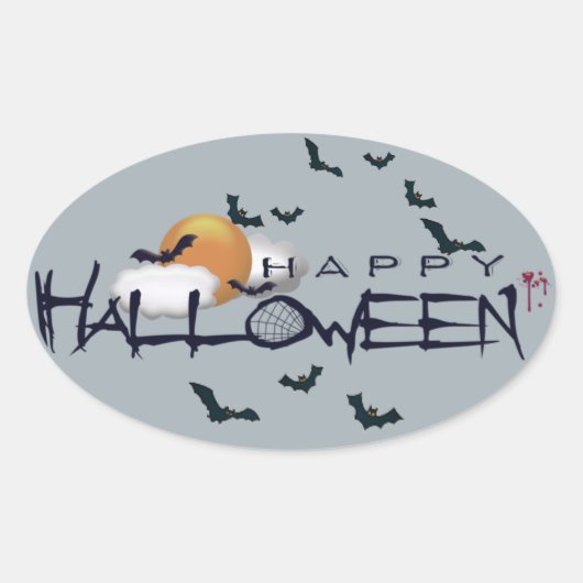 Sticker Ovale Joyeux Halloween (Devant)