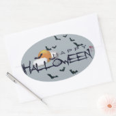 Sticker Ovale Joyeux Halloween (Enveloppe)