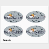 Sticker Ovale Joyeux Halloween (Feuille)