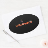 Sticker Ovale Joyeux Halloween (Enveloppe)