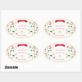 Sticker Ovale Joyeux hiver Noël et Nouvel An (Feuille)