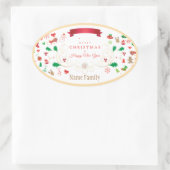 Sticker Ovale Joyeux hiver Noël et Nouvel An (Sac)
