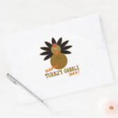 Sticker Ovale Joyeux Jour de la grogne turque Thanksgiving (Enveloppe)