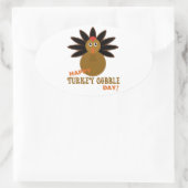 Sticker Ovale Joyeux Jour de la grogne turque Thanksgiving (Sac)
