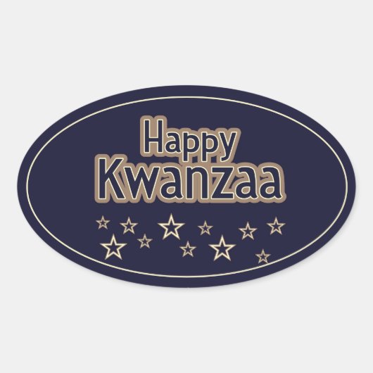 Sticker Ovale Joyeux Kwanzaa (Devant)
