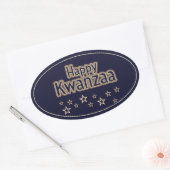 Sticker Ovale Joyeux Kwanzaa (Enveloppe)