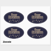 Sticker Ovale Joyeux Kwanzaa (Feuille)