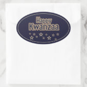 Sticker Ovale Joyeux Kwanzaa (Sac)