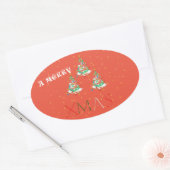 Sticker Ovale Joyeux Noël (Enveloppe)