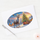 Sticker Ovale Joyeux Noël (Enveloppe)