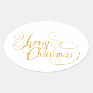 Sticker Ovale Joyeux Noël (OR)