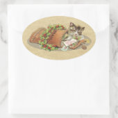 Sticker Ovale Joyeux Noël vintage (Sac)