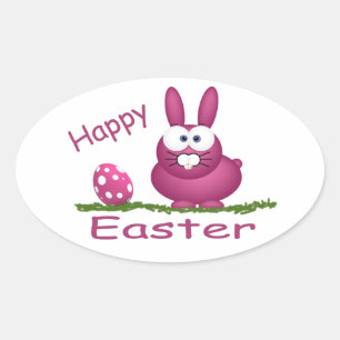 Sticker Ovale Joyeux Pâques