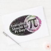 Sticker Ovale Joyeux Pi Day Oval Designs (Enveloppe)
