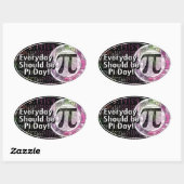 Sticker Ovale Joyeux Pi Day Oval Designs (Feuille)