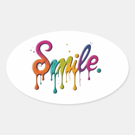 Sticker Ovale Joyeux sourire (Devant)